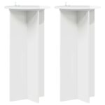 vidaXL Stojan na rastliny 2 pcs Biela s vysokým leskom 40 x 40 x 80 cm – Obrázok 2