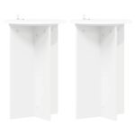 vidaXL Stojan na rastliny 2 pcs Biela Ø40 x 60 cm Kompozitné drevo – Obrázok 2