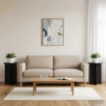 vidaXL Stojan na rastliny 2 pcs Čierna Ø40 x 60 cm Kompozitné drevo – Obrázok 4
