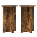 vidaXL Stojan na rastliny 2 pcs Dymový dub Ø40 x 60 cm – Obrázok 2