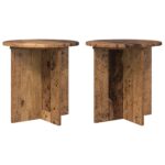 vidaXL Stojan na rastliny 2 pcs Staré drevo 40 x 40 x 40 cm – Obrázok 2