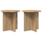 vidaXL Stojan na rastliny 2 pcs Dub artisan 40 x 40 x 40 cm – Obrázok 2