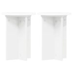 vidaXL Stojan na rastliny 2 pcs Biela Ø29,5 x 40 cm Kompozitné drevo – Obrázok 2