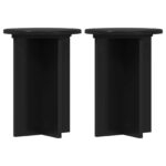 vidaXL Stojan na rastliny 2 pcs Čierna Ø29,5 x 40 cm Kompozitné drevo – Obrázok 2