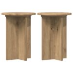 vidaXL Stojan na rastliny 2 pcs Dub artisan Ø29,5 x 40 cm – Obrázok 2