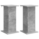 vidaXL Stojan na rastliny 2 pcs Betónovo sivá 30,5 x 30 x 60,5 cm – Obrázok 2