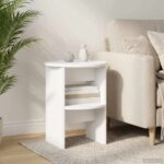 vidaXL Bočná skrinka 2 pcs Biely Ø40 x 50 cm Konštruované drevo – Obrázok 4
