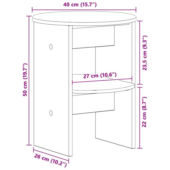 vidaXL Bočná skrinka 2 pcs Čierny Ø40 x 50 cm Konštruované drevo – Obrázok 11