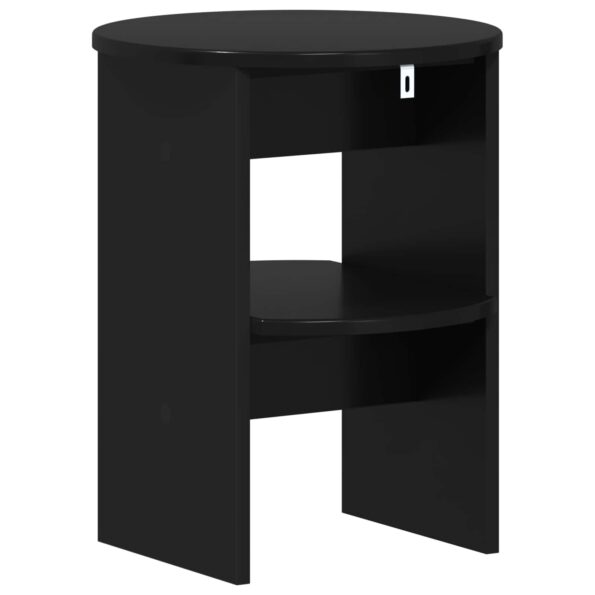 vidaXL Bočná skrinka 2 pcs Čierny Ø40 x 50 cm Konštruované drevo – Obrázok 8