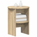 vidaXL Bočná skrinka Sonoma dub Ø40 x 50 cm Konštruované drevo – Obrázok 3