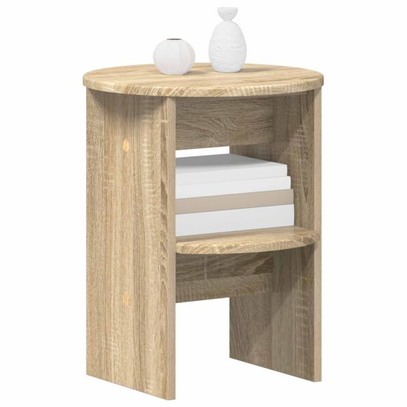 vidaXL Bočná skrinka Sonoma dub Ø40 x 50 cm Konštruované drevo – Obrázok 3