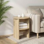 vidaXL Bočná skrinka 2 pcs Sonoma dub Ø40 x 50 cm Konštruované drevo