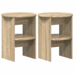 vidaXL Bočná skrinka 2 pcs Sonoma dub Ø40 x 50 cm Konštruované drevo – Obrázok 2