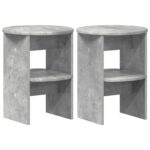 vidaXL Bočná skrinka 2 pcs Betónovo Sivá Ø40 x 50 cm – Obrázok 2