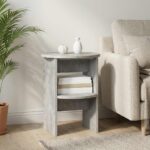 vidaXL Bočná skrinka 2 pcs Betónovo Sivá Ø40 x 50 cm – Obrázok 4