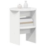 vidaXL Bočná skrinka 2 pcs Vysoký Lesklý Biely Ø40 x 50 cm – Obrázok 3