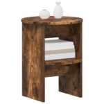 vidaXL Bočná skrinka 2 pcs Údený Dub Ø40 x 50 cm Konštruované drevo – Obrázok 3
