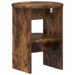vidaXL Bočná skrinka 2 pcs Údený Dub Ø40 x 50 cm Konštruované drevo – Obrázok 8