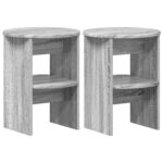 vidaXL Bočná skrinka 2 pcs Sivá Sonoma Ø40 x 50 cm Konštruované drevo – Obrázok 2