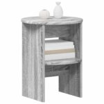 vidaXL Bočná skrinka 2 pcs Sivá Sonoma Ø40 x 50 cm Konštruované drevo – Obrázok 3