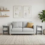 vidaXL Bočná skrinka 2 pcs Sivá Sonoma Ø40 x 50 cm Konštruované drevo – Obrázok 4