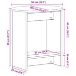 vidaXL Bočný stôl Dub artisan 50 x 39,5 x 55 cm Kompozitné drevo – Obrázok 10