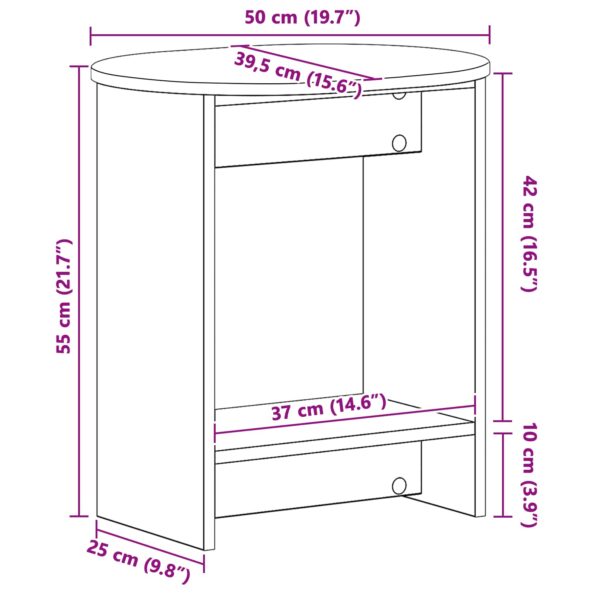 vidaXL Bočný stôl Dub artisan 50 x 39,5 x 55 cm Kompozitné drevo – Obrázok 10