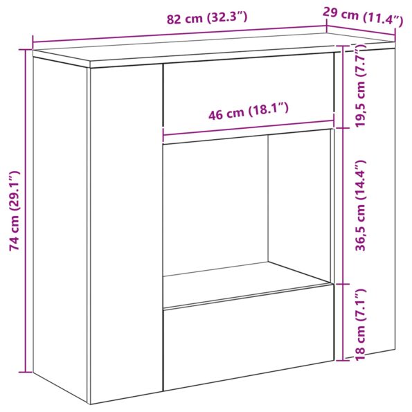 vidaXL Betónovo Sivá 82 x 29 x 74 cm – Obrázok 9