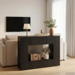 vidaXL Konzolový stôl Čierny 101 x 29 x 74 cm Konštruované drevo – Obrázok 4
