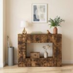 vidaXL Konzolový stôl Údený Dub 101 x 29 x 74 cm Konštruované drevo – Obrázok 4