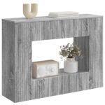 vidaXL Konzolový stôl Sivá Sonoma 101 x 29 x 74 cm Konštruované drevo – Obrázok 3