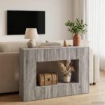 vidaXL Konzolový stôl Sivá Sonoma 101 x 29 x 74 cm Konštruované drevo – Obrázok 4