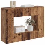 vidaXL Konzolový stôl Staré drevo 101 x 29 x 74 cm Konštruované drevo – Obrázok 3