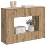 vidaXL Konzolový stôl Pruhovaný Remeselný Dub 101 x 29 x 74 cm – Obrázok 3