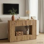 vidaXL Konzolový stôl Pruhovaný Remeselný Dub 101 x 29 x 74 cm – Obrázok 4