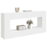vidaXL Konzolový stôl Biely 155 x 29 x 74 cm Konštruované drevo – Obrázok 3