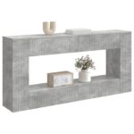 vidaXL Konzolový stôl Pruhovaný Betónovo Sivá 155 x 29 x 74 cm – Obrázok 3