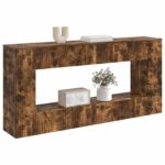 vidaXL Konzolový stôl Údený Dub 155 x 29 x 74 cm Konštruované drevo – Obrázok 3