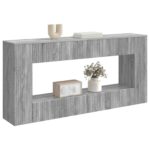 vidaXL Konzolový stôl Sivá Sonoma 155 x 29 x 74 cm Konštruované drevo – Obrázok 3