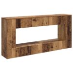 vidaXL Konzolový stôl Staré drevo 155 x 29 x 74 cm Konštruované drevo – Obrázok 2