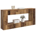 vidaXL Konzolový stôl Staré drevo 155 x 29 x 74 cm Konštruované drevo – Obrázok 3