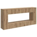 vidaXL Konzolový stôl Pruhovaný Remeselný Dub 155 x 29 x 74 cm – Obrázok 2