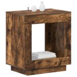 vidaXL Bočný stôl Dymový dub 60 x 40 x 65 cm Kompozitné drevo – Obrázok 3
