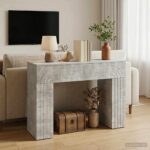 vidaXL Konferenčný stolík Betónovo sivá 102 x 35 x 75 cm – Obrázok 4