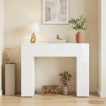 vidaXL Konferenčný stolík Biela s vysokým leskom 102 x 35 x 75 cm – Obrázok 4