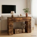 vidaXL Konferenčný stolík Dymový dub 102 x 35 x 75 cm Kompozitné drevo – Obrázok 4