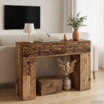 vidaXL Konferenčný stolík Staré drevo 102 x 35 x 75 cm – Obrázok 4