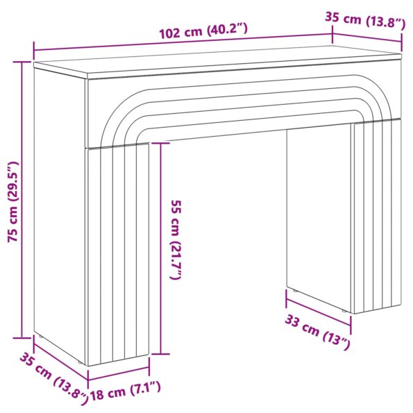 vidaXL Konferenčný stolík Dub artisan 102 x 35 x 75 cm – Obrázok 10