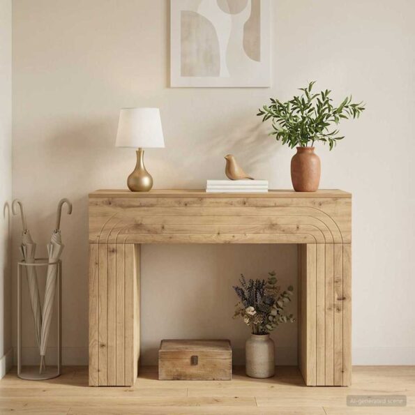 vidaXL Konferenčný stolík Dub artisan 102 x 35 x 75 cm – Obrázok 4