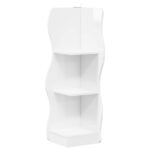 vidaXL Rohová polica Biela s vysokým leskom 34 x 33 x 102 cm – Obrázok 2